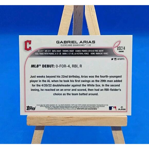 2022 Topps Chrome Update Series - Rookie Debut Gabriel Arias #USC14 (RC) - Picture 8 of 9